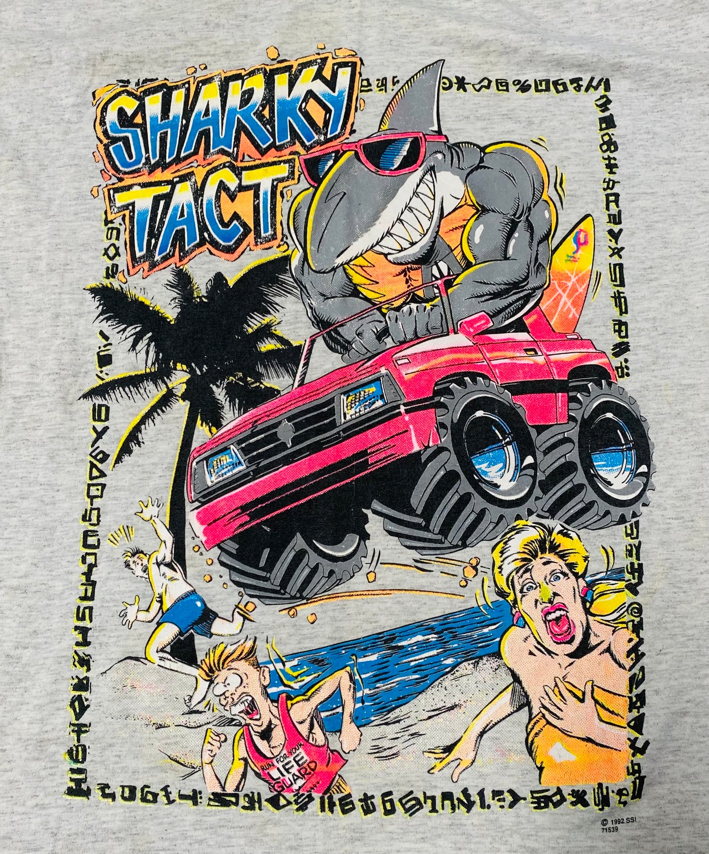 Vintage Shark Attack Tee Grey (Sz L)