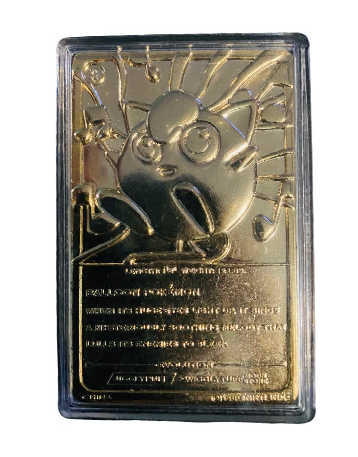 Vintage Pokemon Jigglypuff 23K Gold Plated Card 1999 Nintendo Burger King Promo