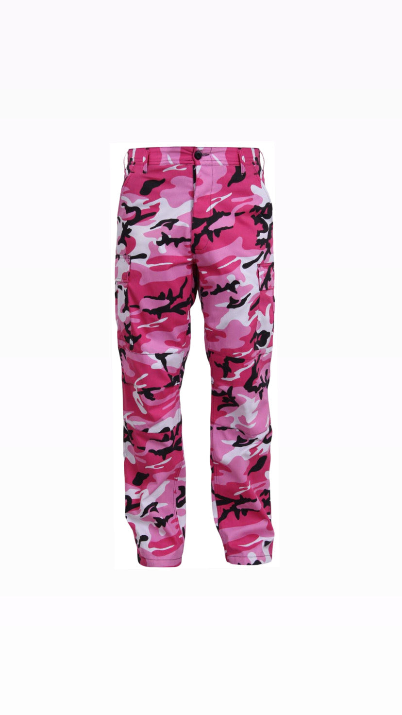 Vintage Pink Camo Fatigue Cargo Pant (Sz 34-36)