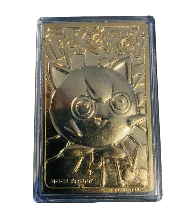 Vintage Pokemon Jigglypuff 23K Gold Plated Card 1999 Nintendo Burger King Promo
