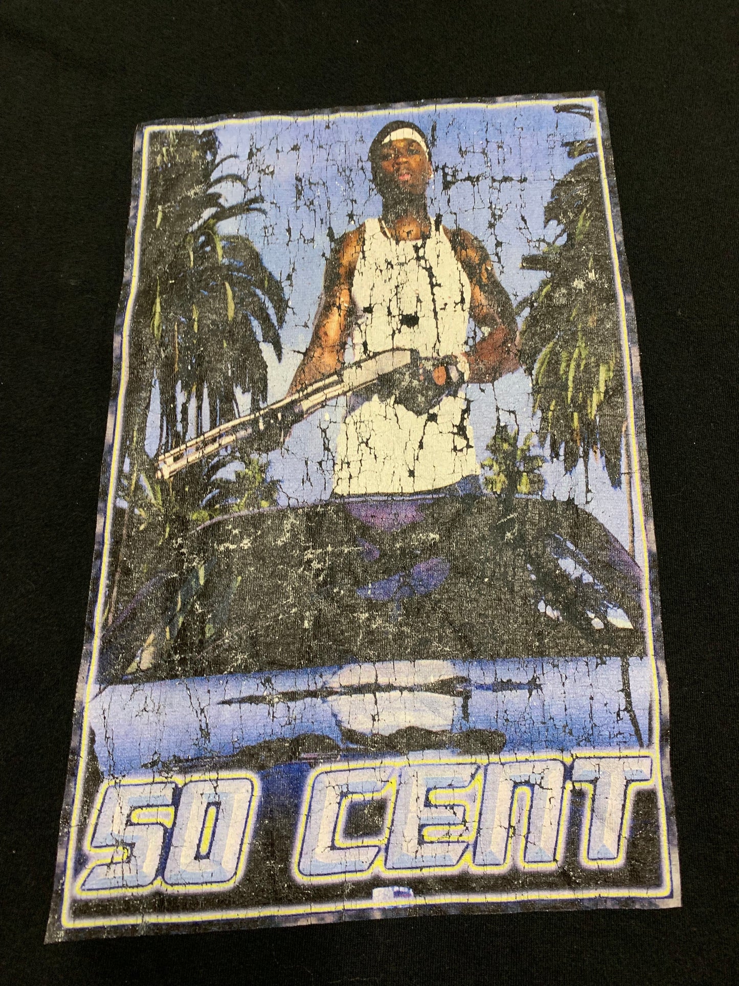 Vintage 50 Cent Shotgun Tee Black  (Sz XXL)