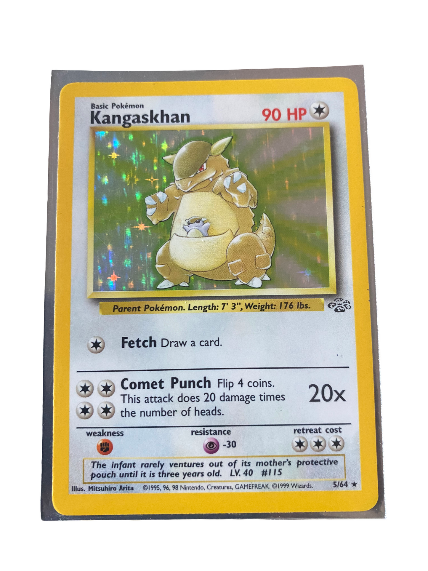 Vintage Pokémon Kangaskhan Holo Foil Card (Jungle)