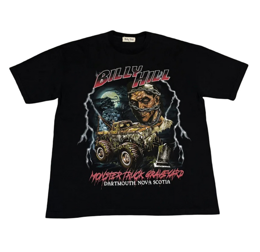Billy Hill Monster Truck Graveyard Tee Black (Sz L)