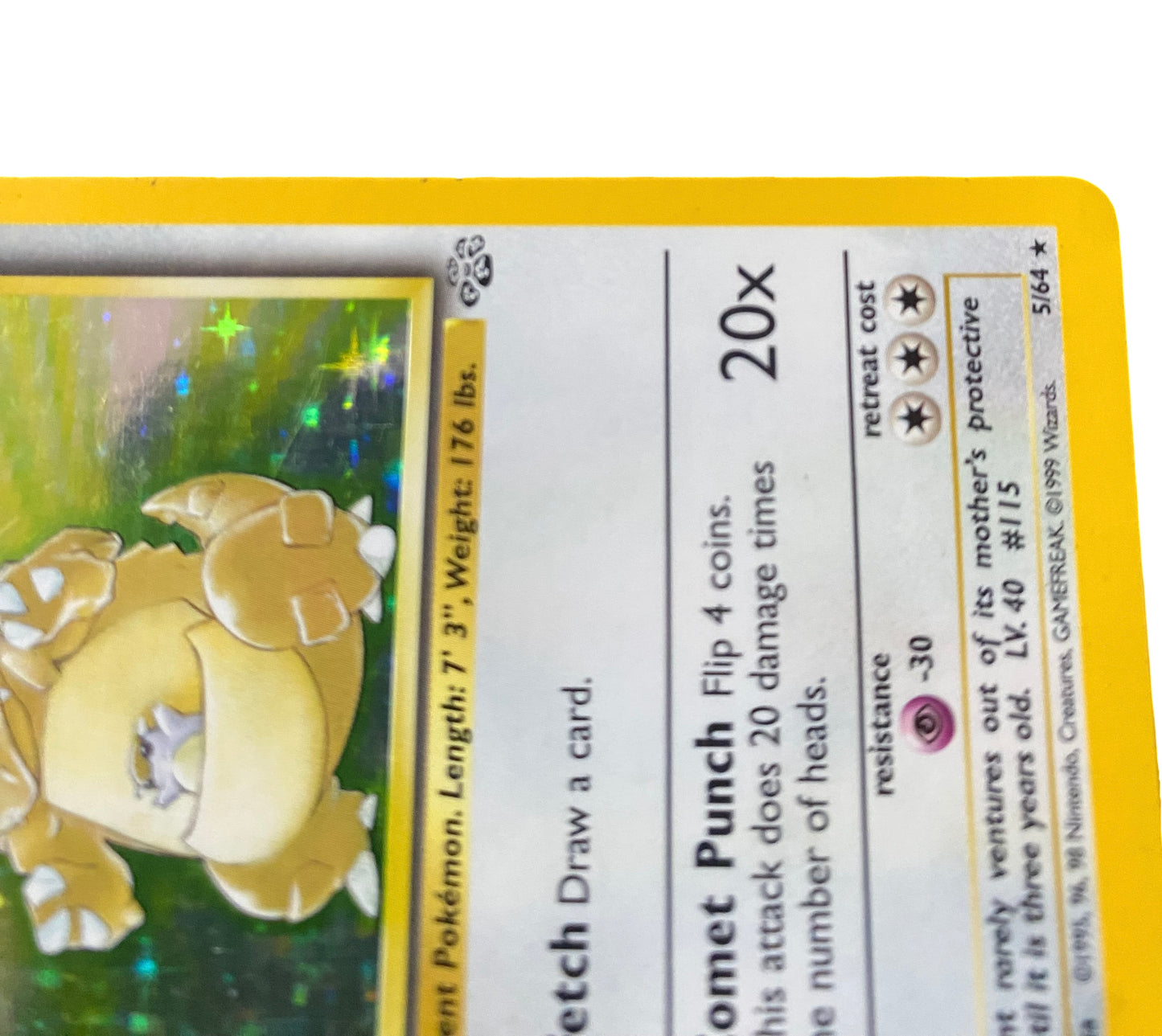 Vintage Pokémon Kangaskhan Holo Foil Card (Jungle)