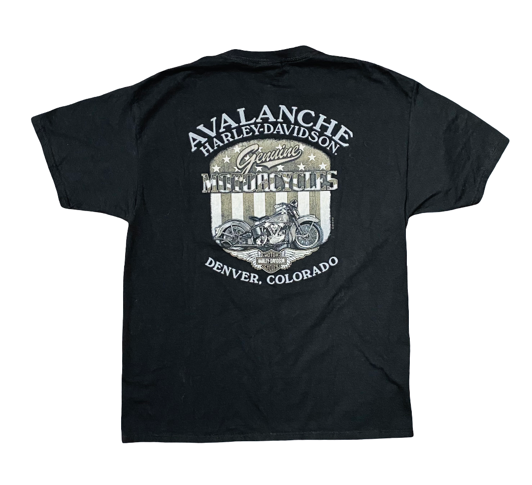 Y2K Harley Davidson Bad Dog Denver Colorado Tee Black (Sz L)