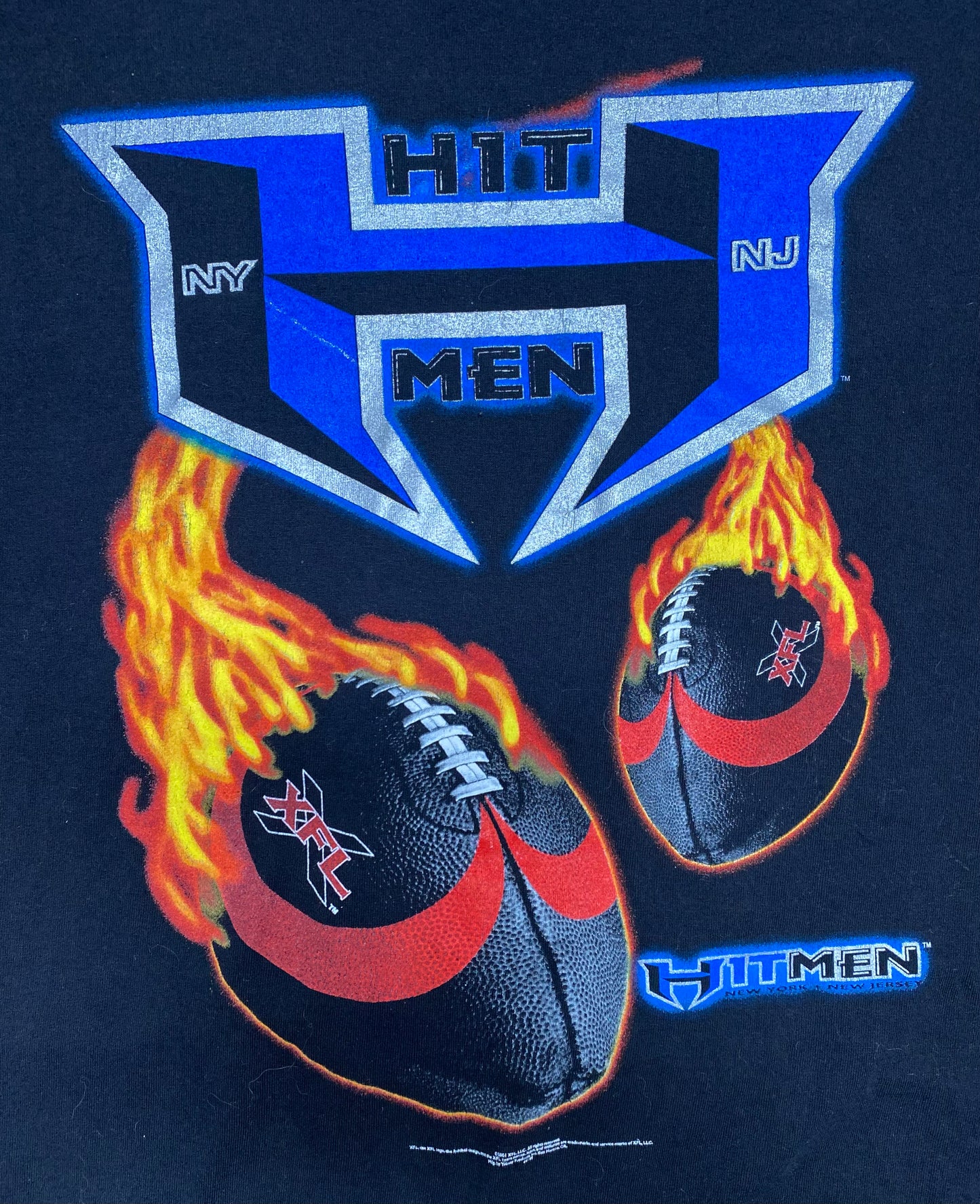 Vintage WWE XFL NJ/NY HITMEN Tee (New Sz XL)