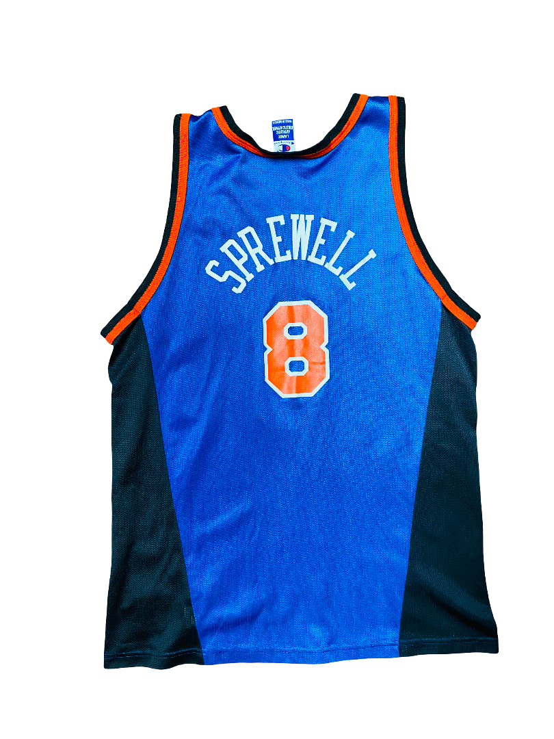 Vintage NEW Champion NBA NY Knicks Sprewell Jersey Sz 44 (L)