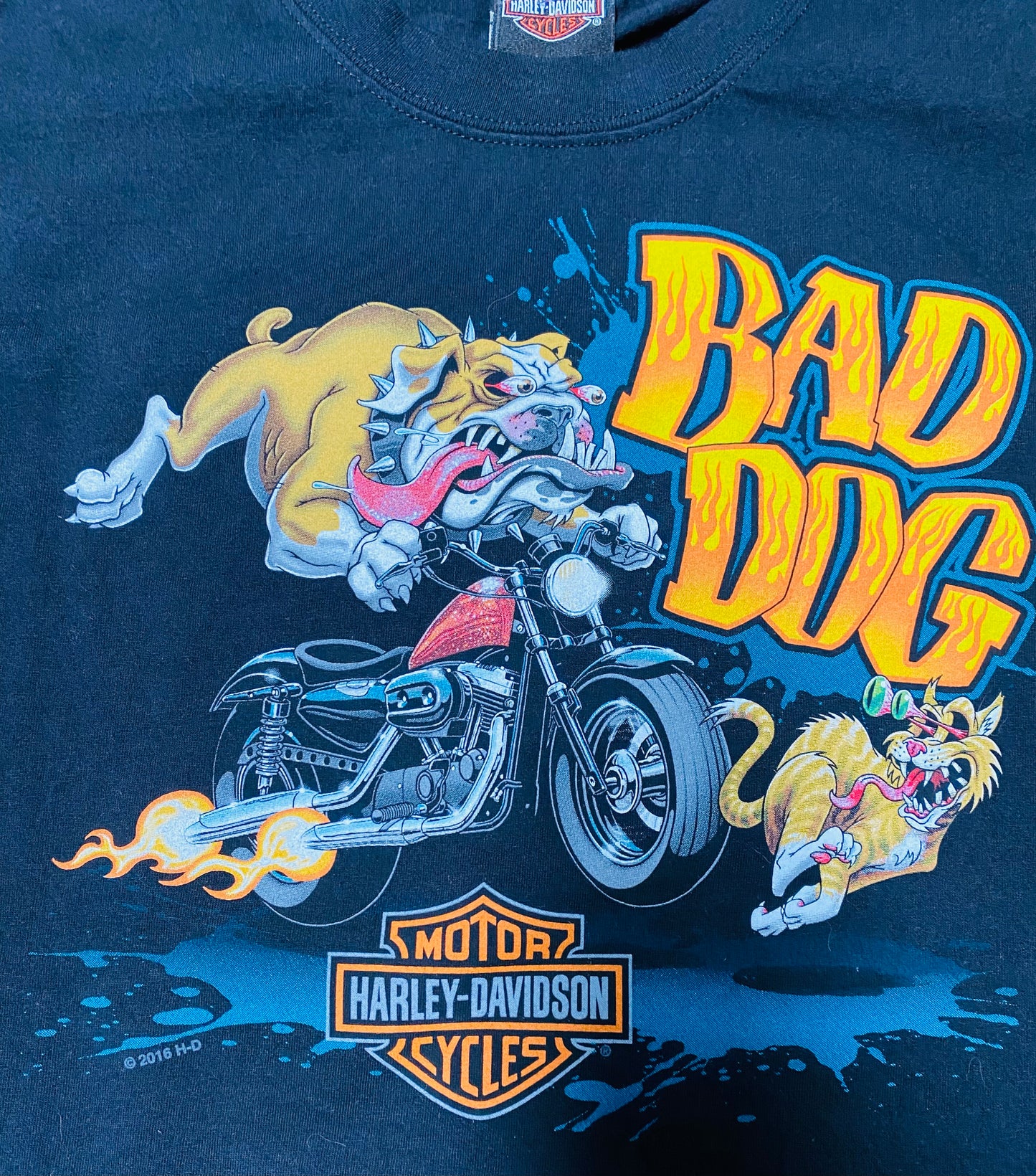 Y2K Harley Davidson Bad Dog Denver Colorado Tee Black (Sz L)