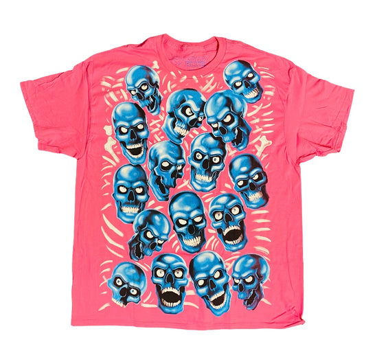 Liquid Blue Skull Pile Tee Pink (New)