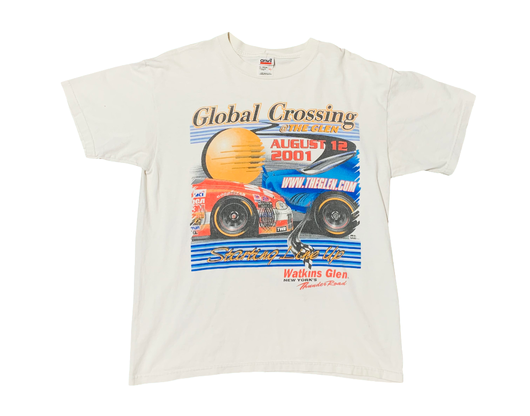 Vintage Y2K Global Crossing Racing Tee (Sz L)
