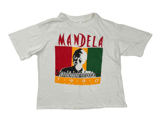 Vintage 1990 Nelson Mandela Tee White (Sz L)