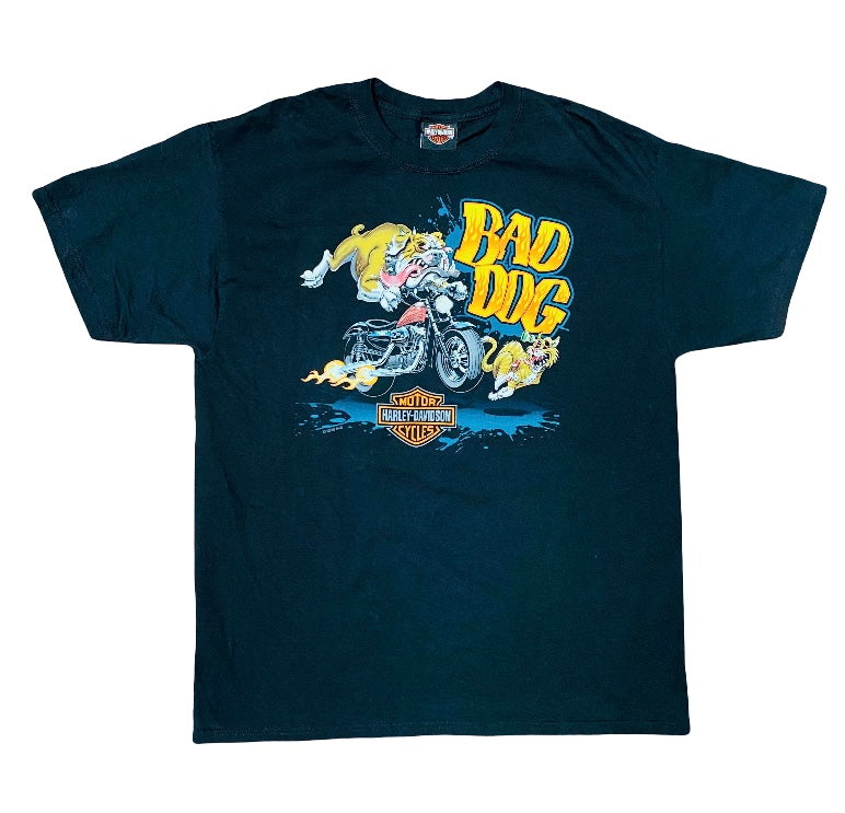 Y2K Harley Davidson Bad Dog Denver Colorado Tee Black (Sz L)