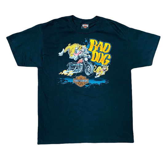 Y2K Harley Davidson Bad Dog Denver Colorado Tee Black (Sz L)